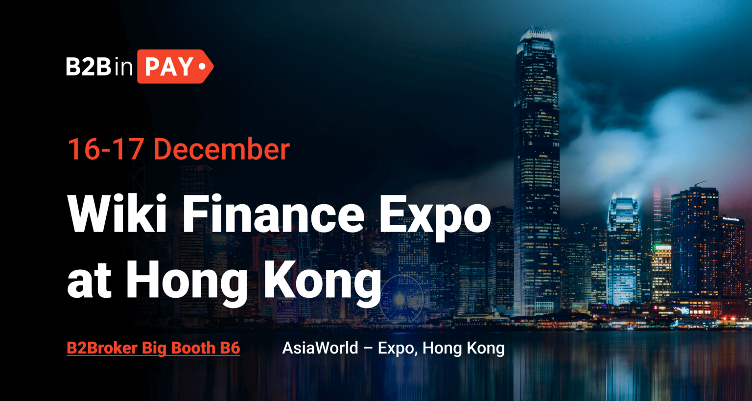 B2BinPay Confirms Participation at Wiki Finance Expo Hong Kong