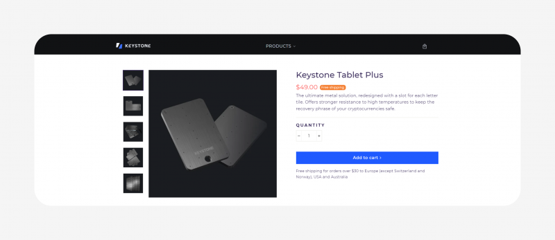 Keystone-Tablet-Plus-seed-phrase-storage