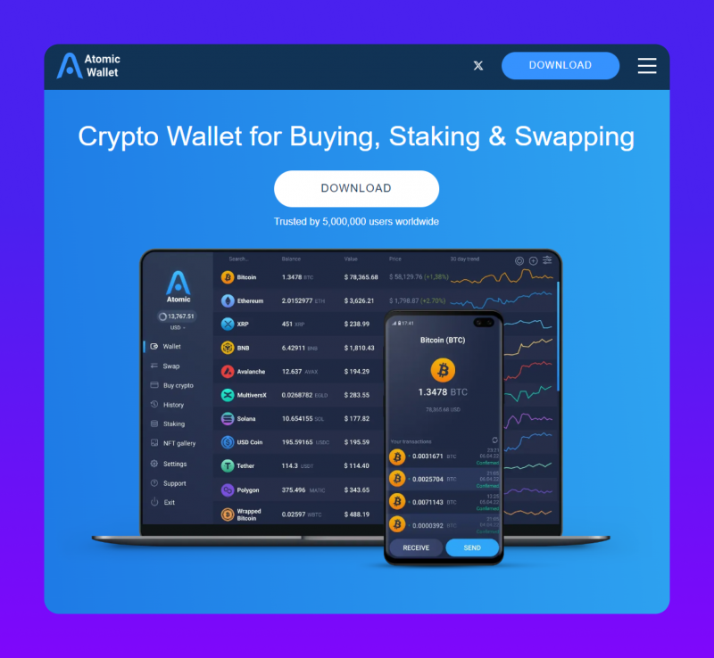 Atomic Wallet's official website