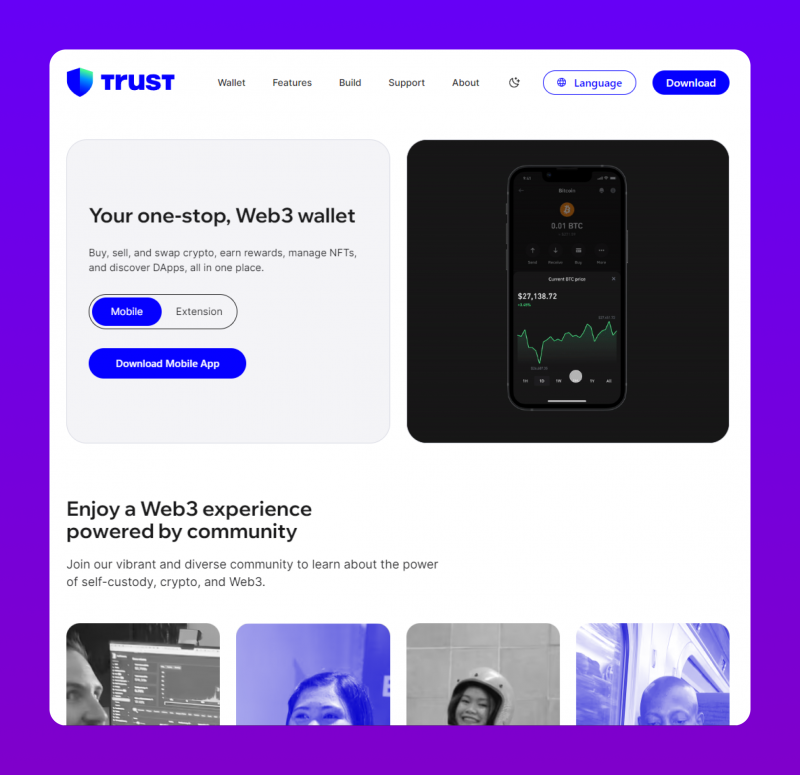 Trust Wallet's official website