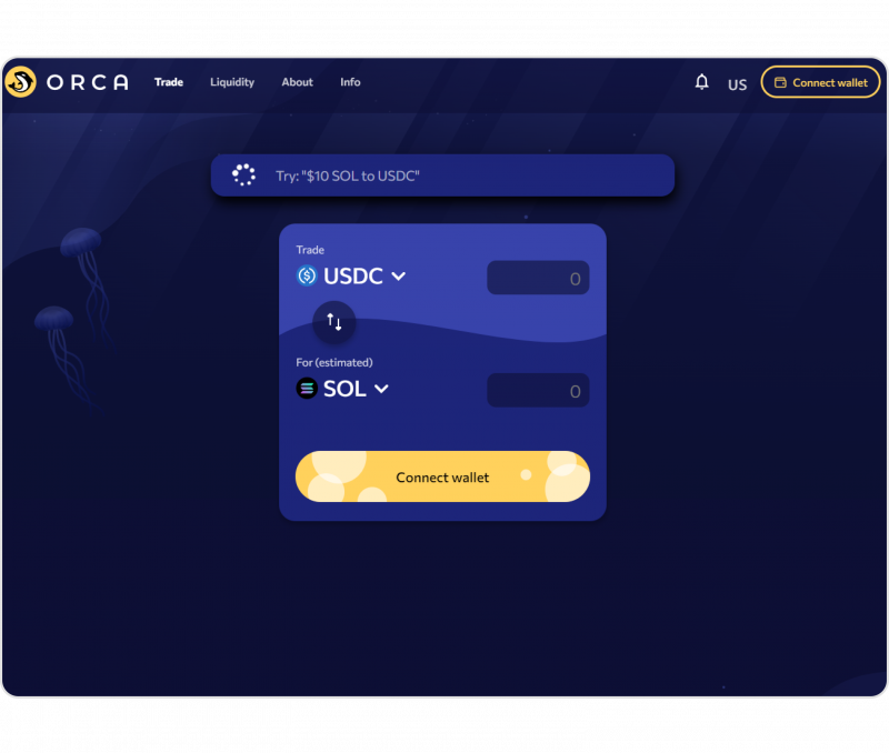 Orca's trading interface