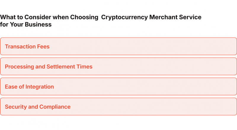 Factors to consider when choosing a crypto merchant service