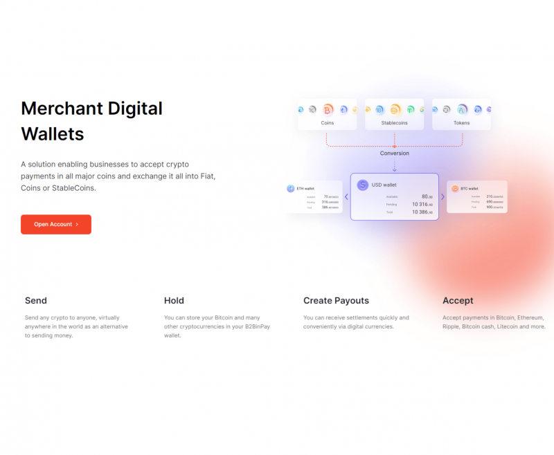 Crypto Payment Processing Solution (Merchant Wallets) by B2BINPAY