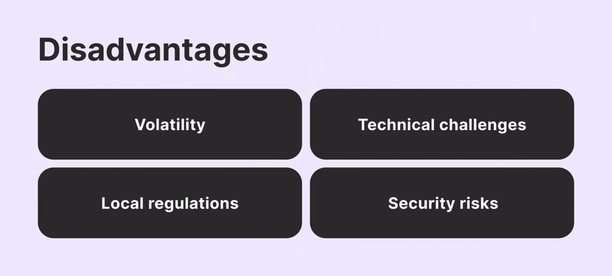 crypto payment risks