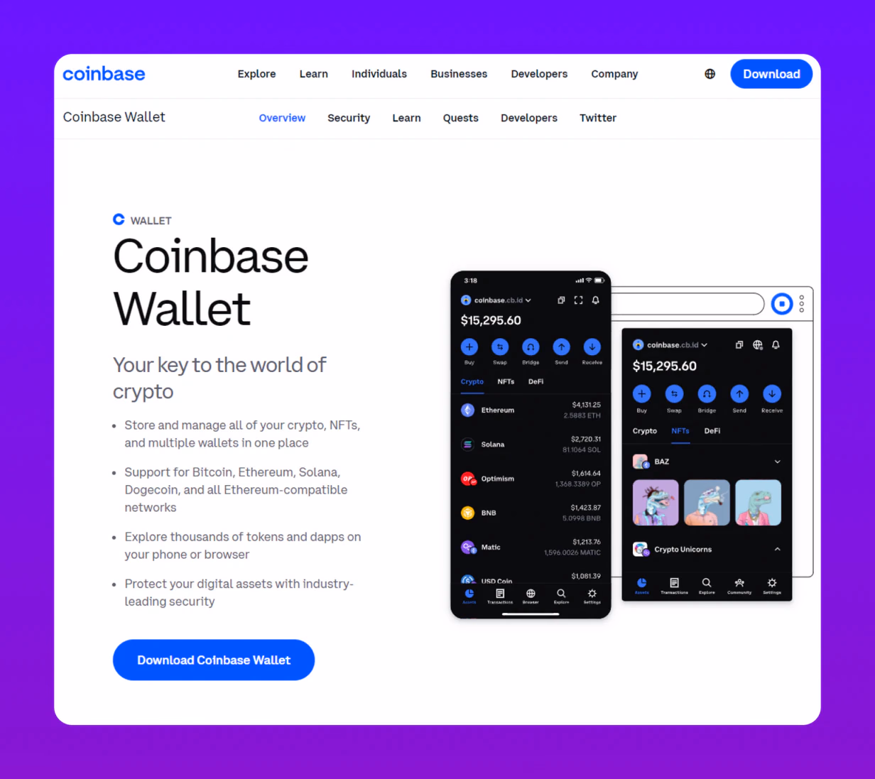 Coinbase Wallet's official website